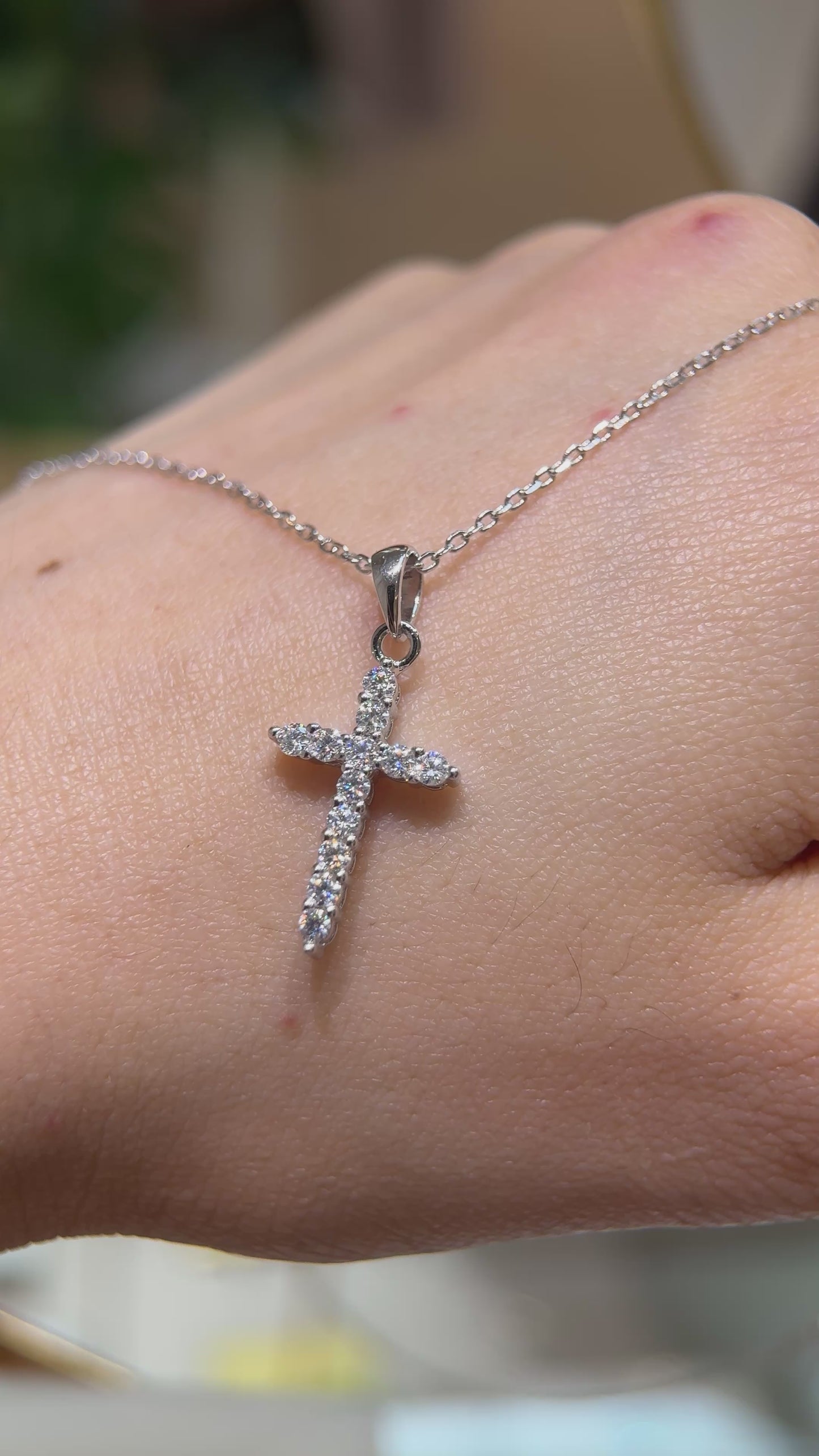 Load and play video in Gallery viewer, LVN056 BLESSING CROSS NECKLACE