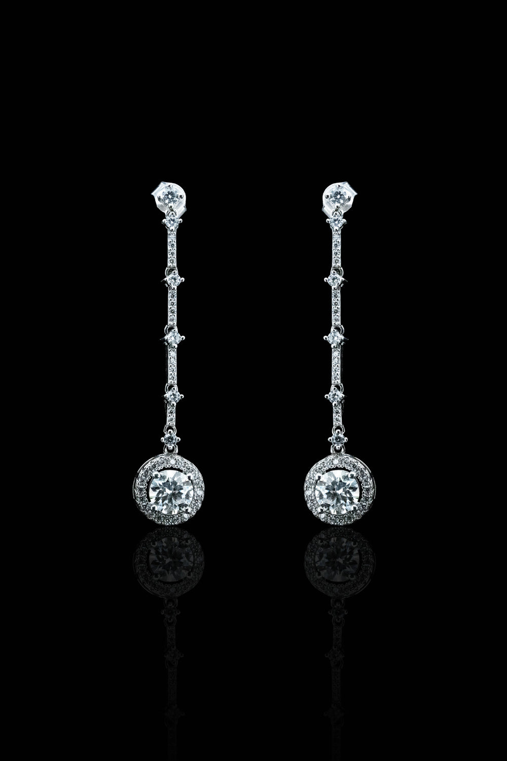LVE036 SPARKLE HALO DROP EARRINGS