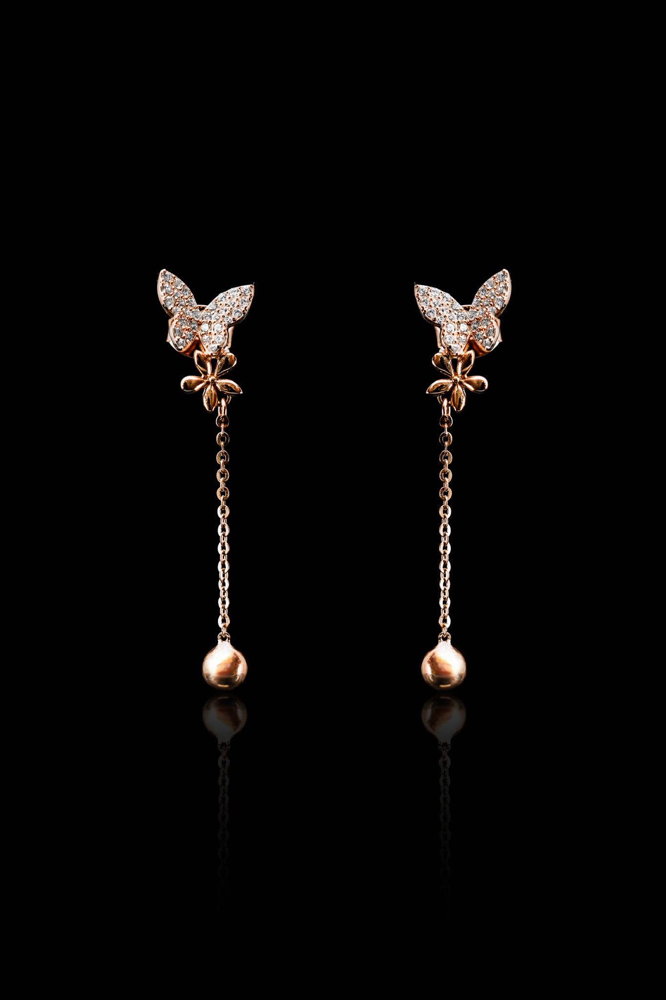 LVE076 BUTTERFLY DANGLE EARRINGS