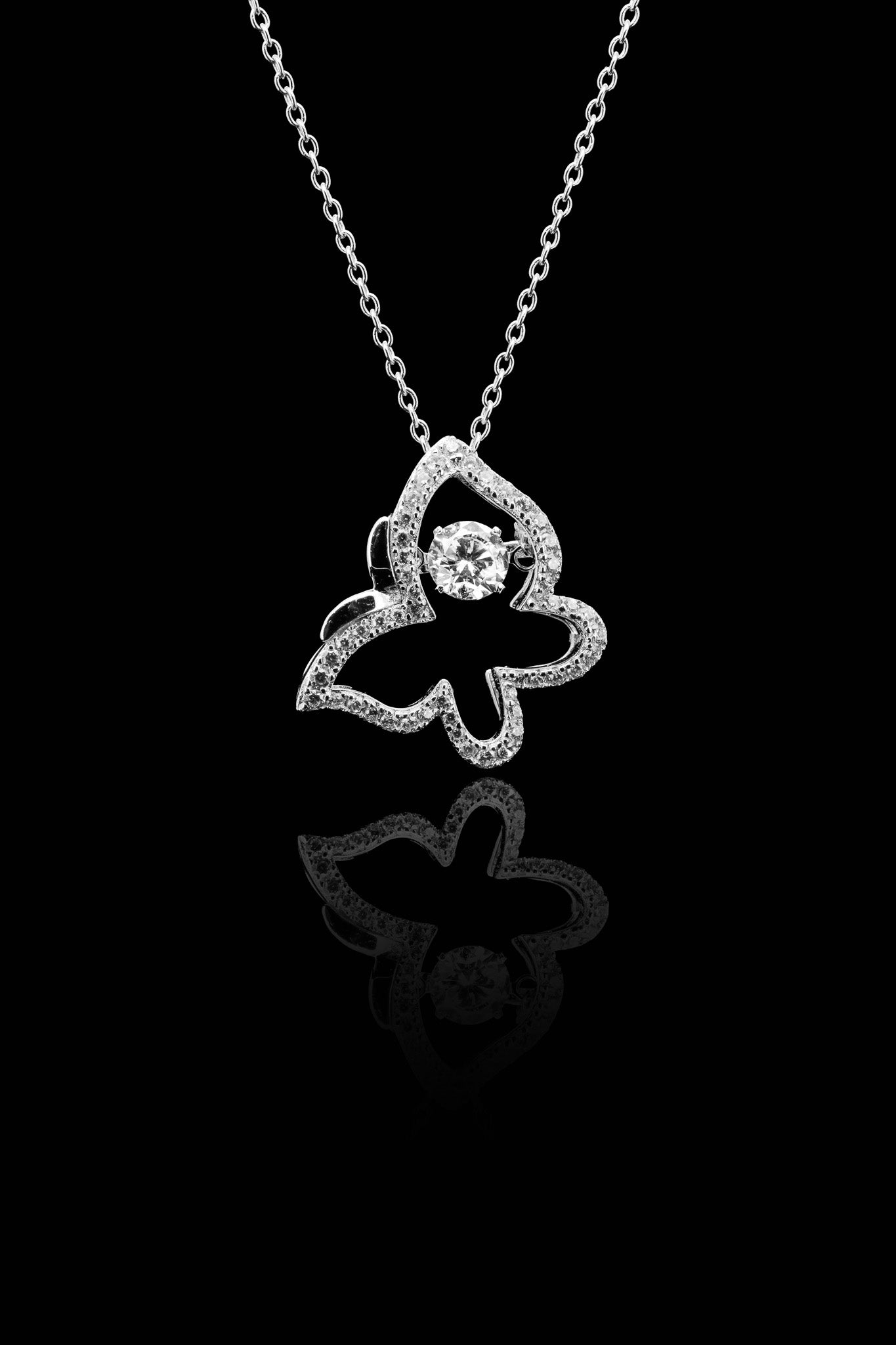 LVN039 BUTTERFLY DANCING STONE NECKLACE