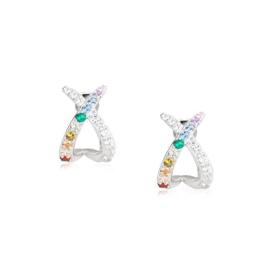 LVE062 Rainbow Cross Earring