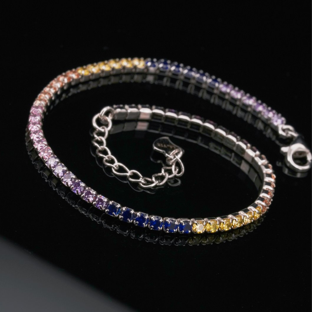 LVB011 BRACELET DE TENNIS COULEUR ARC-EN-CIEL