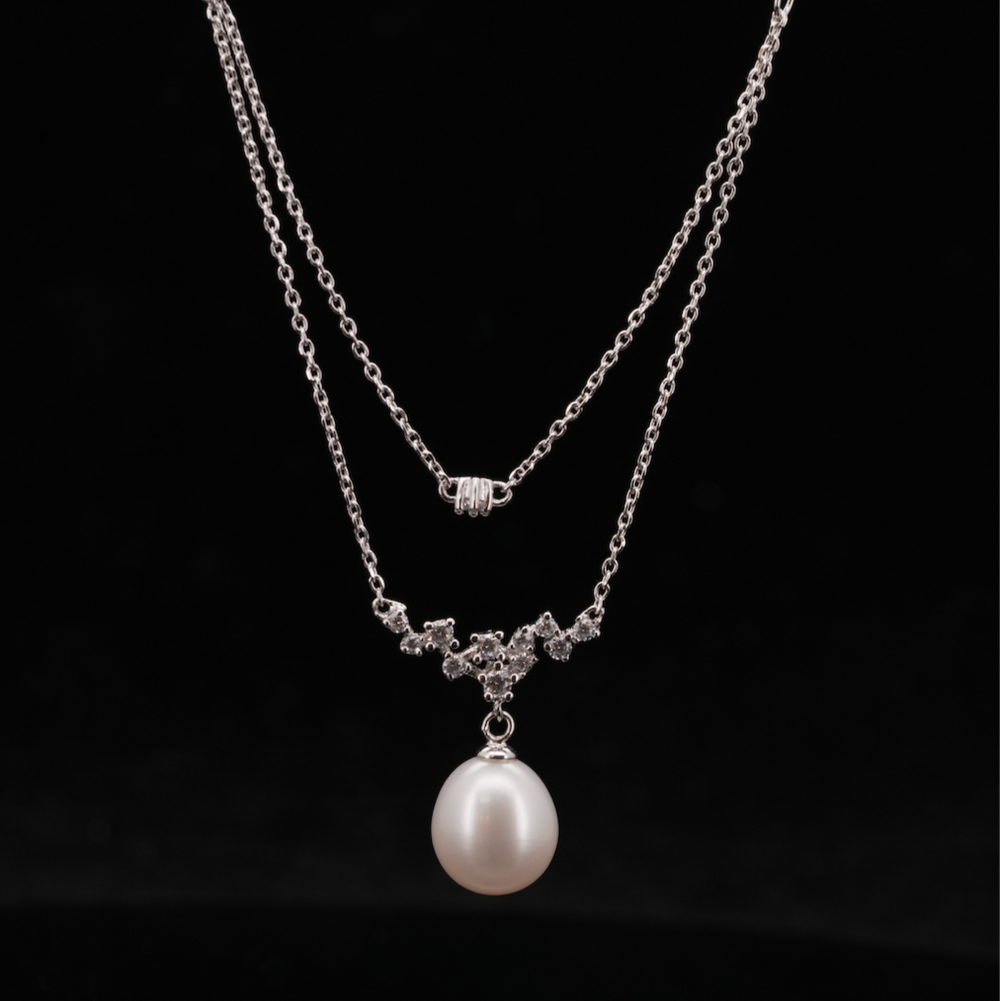 LVN036 FRESHWATER CULTURED PEARL DUO NECKLACE