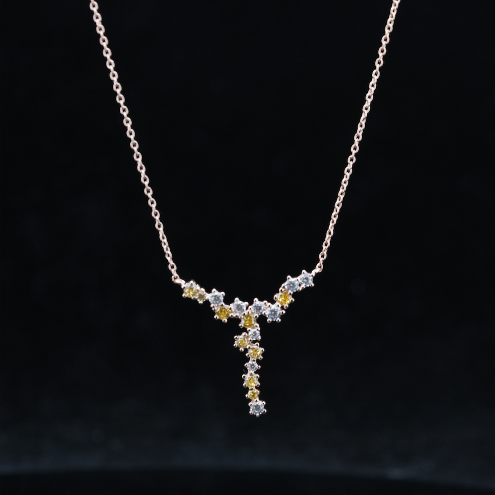 LVN057 SPARKLING T-DROP NECKLACE