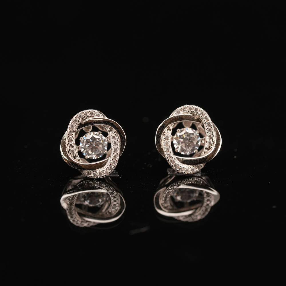 LVE013 BOUCLES D'OREILLES EN PIERRES DANSANTES INTERLOCK