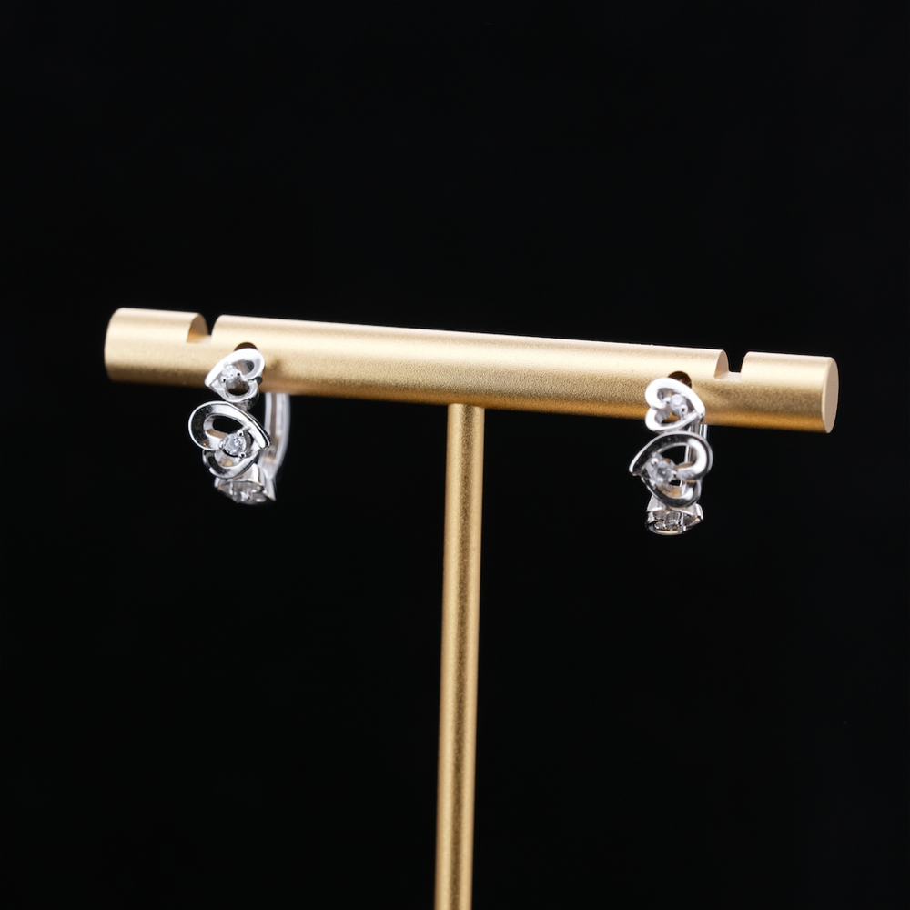 LVE022 ELEVATED HAERT HOOP EARRINGS