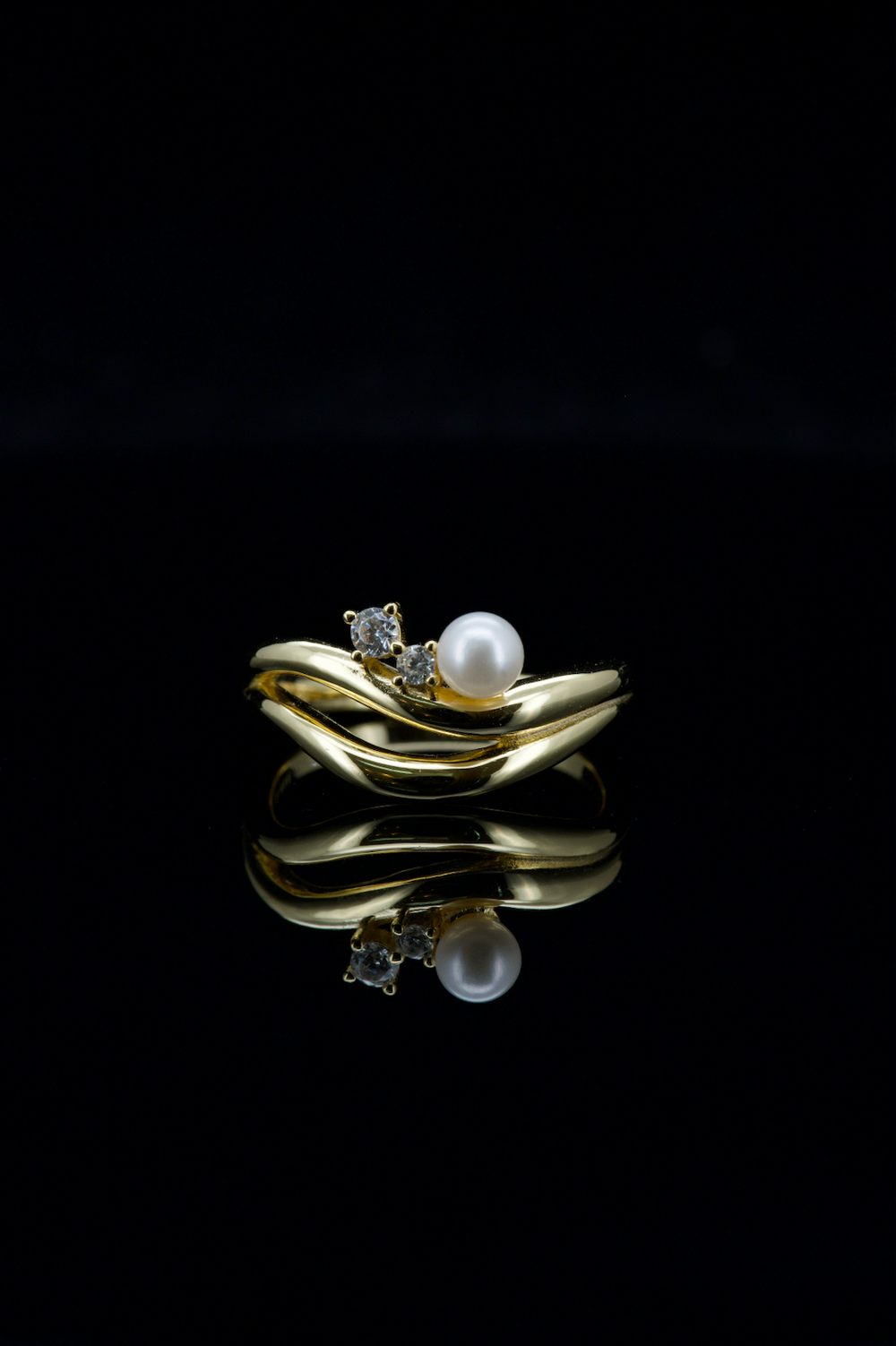 LVR043 BAGUE COCKTAIL PERLE SOURIRE