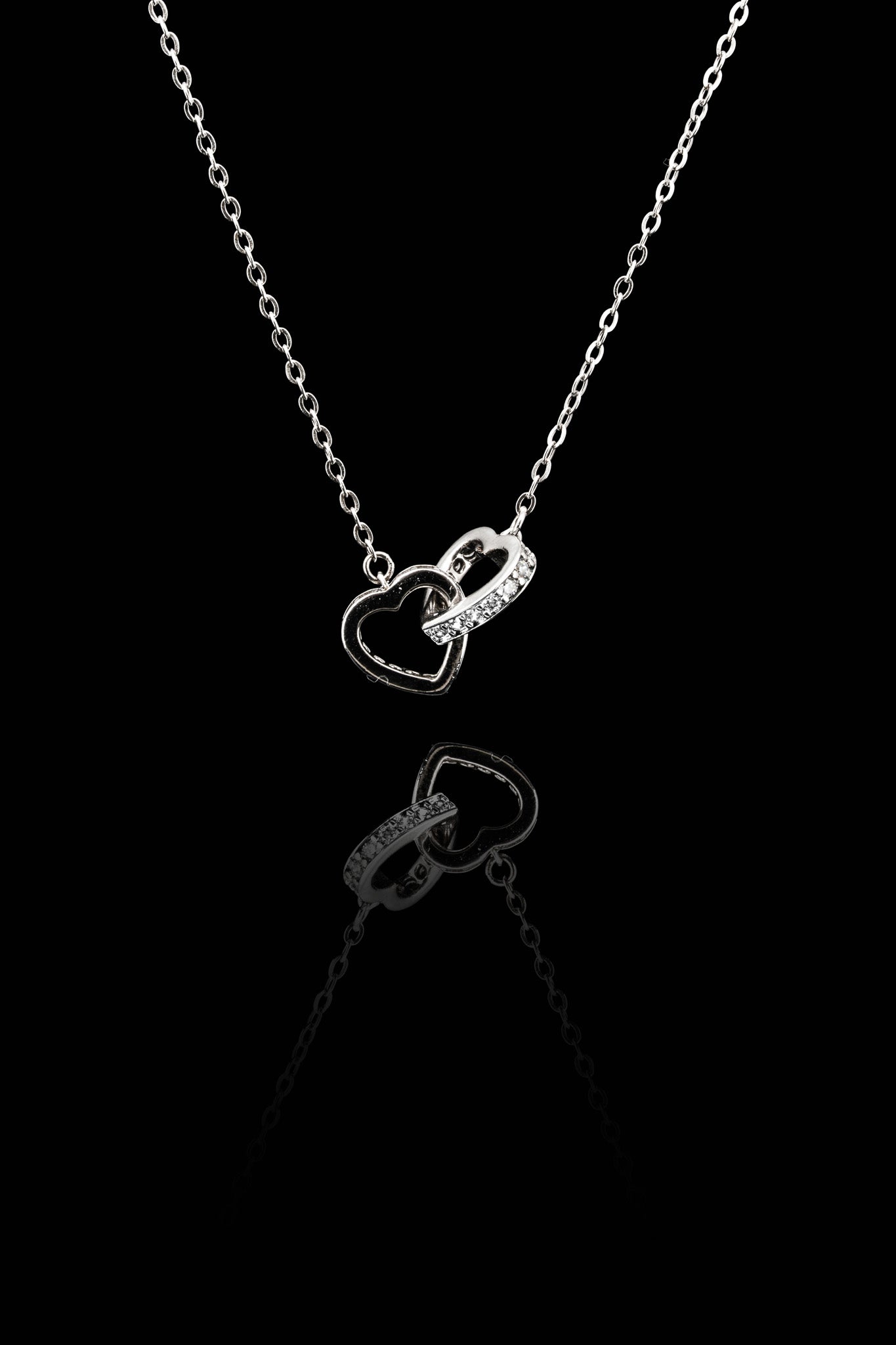 LVN038 DOUBLE HEART NECKLACE