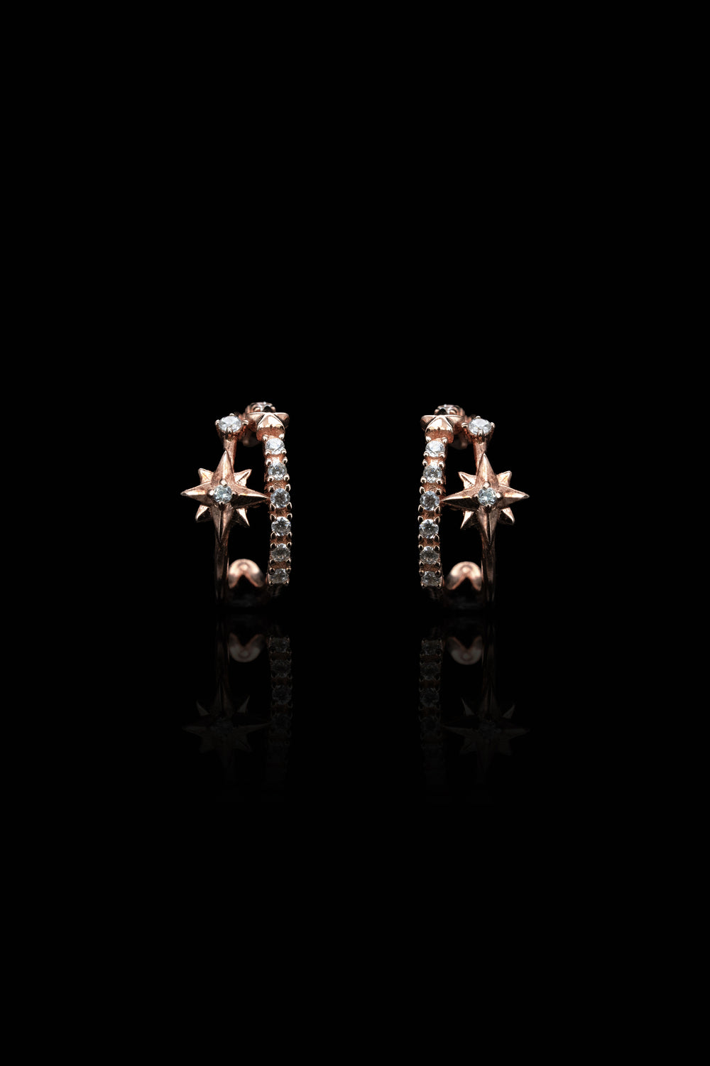 LVE060 SPARKLING STAR HOOP EARRINGS