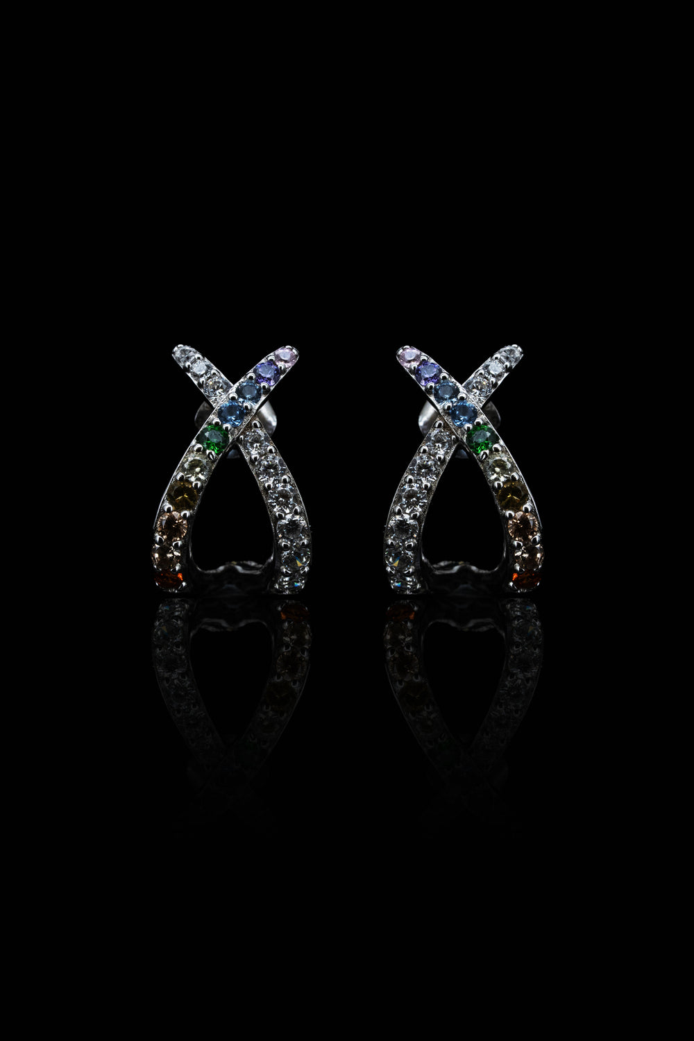 LVE062 RAINBOW CROSS EARRINGS