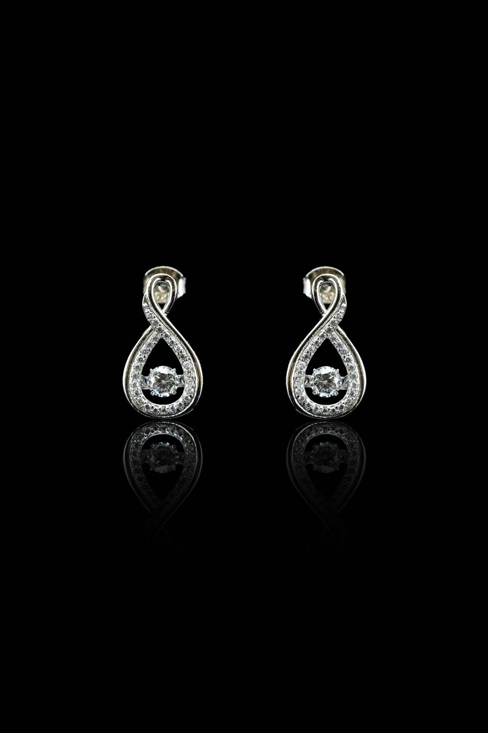 LVE008 INFINITY DANCING STONE EARRINGS