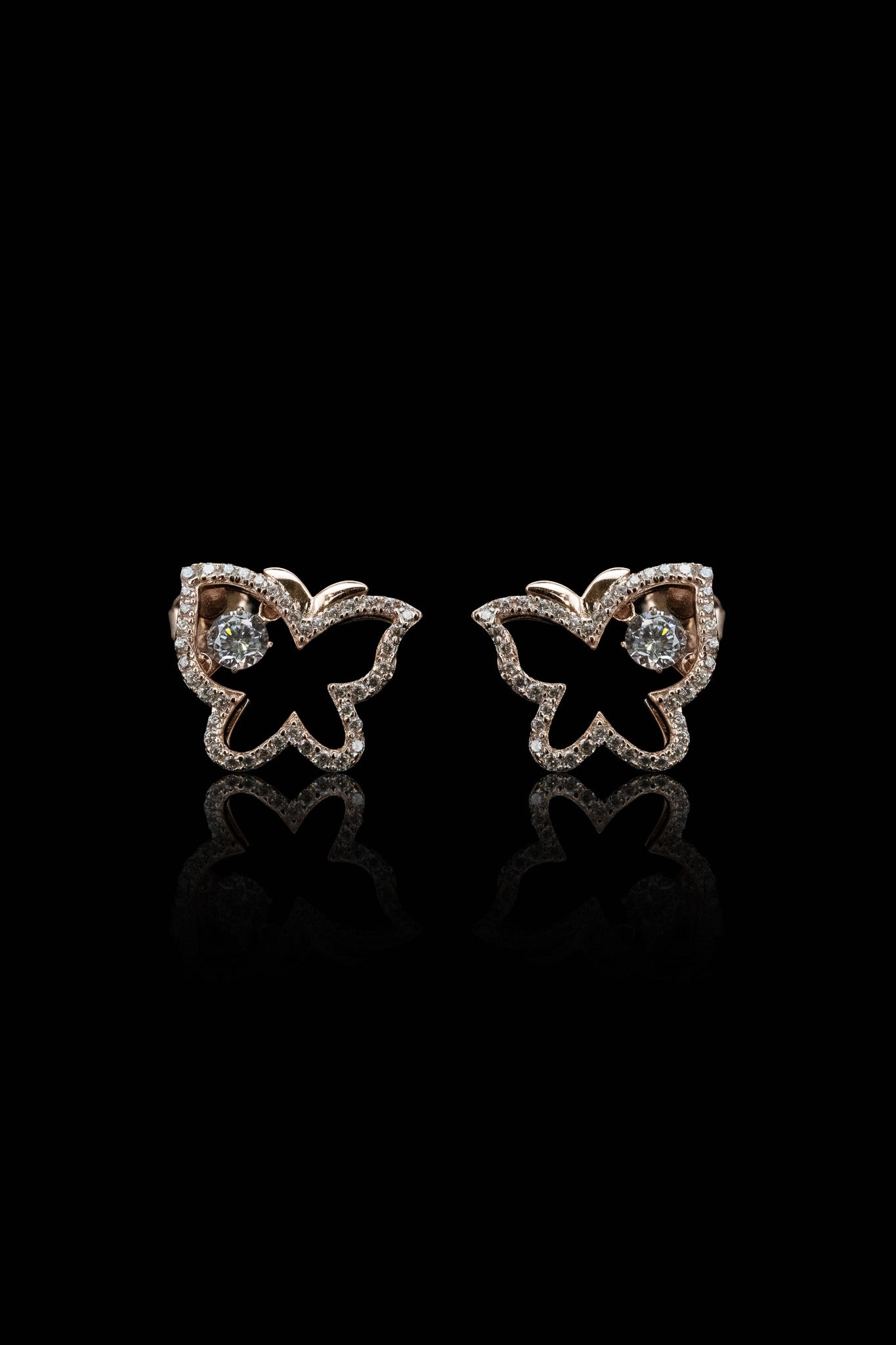 LVE054 SPARKLING BUTTERFLY DANCING STONE EARRINGS