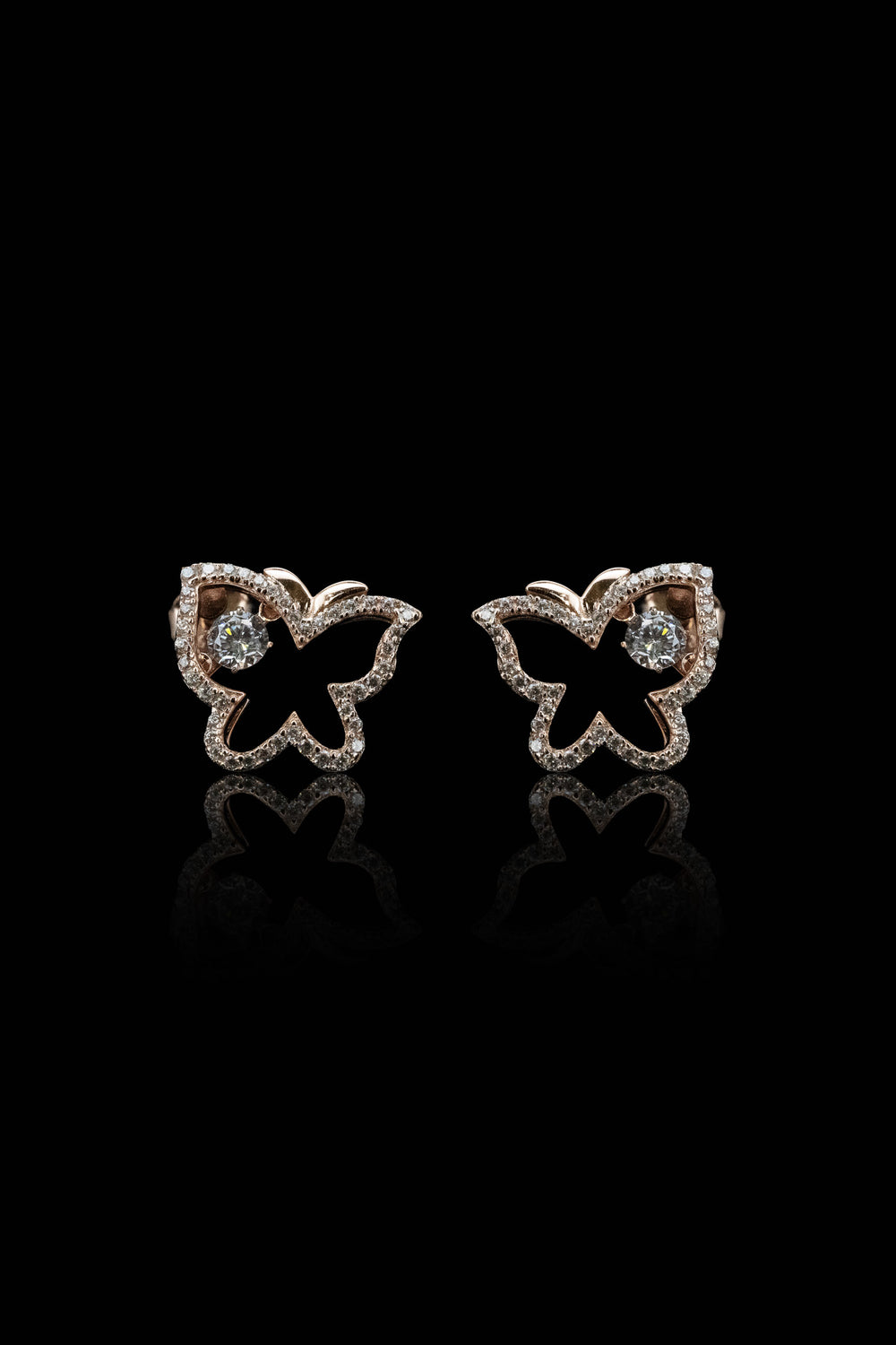 LVE054 SPARKLING BUTTERFLY DANCING STONE EARRINGS