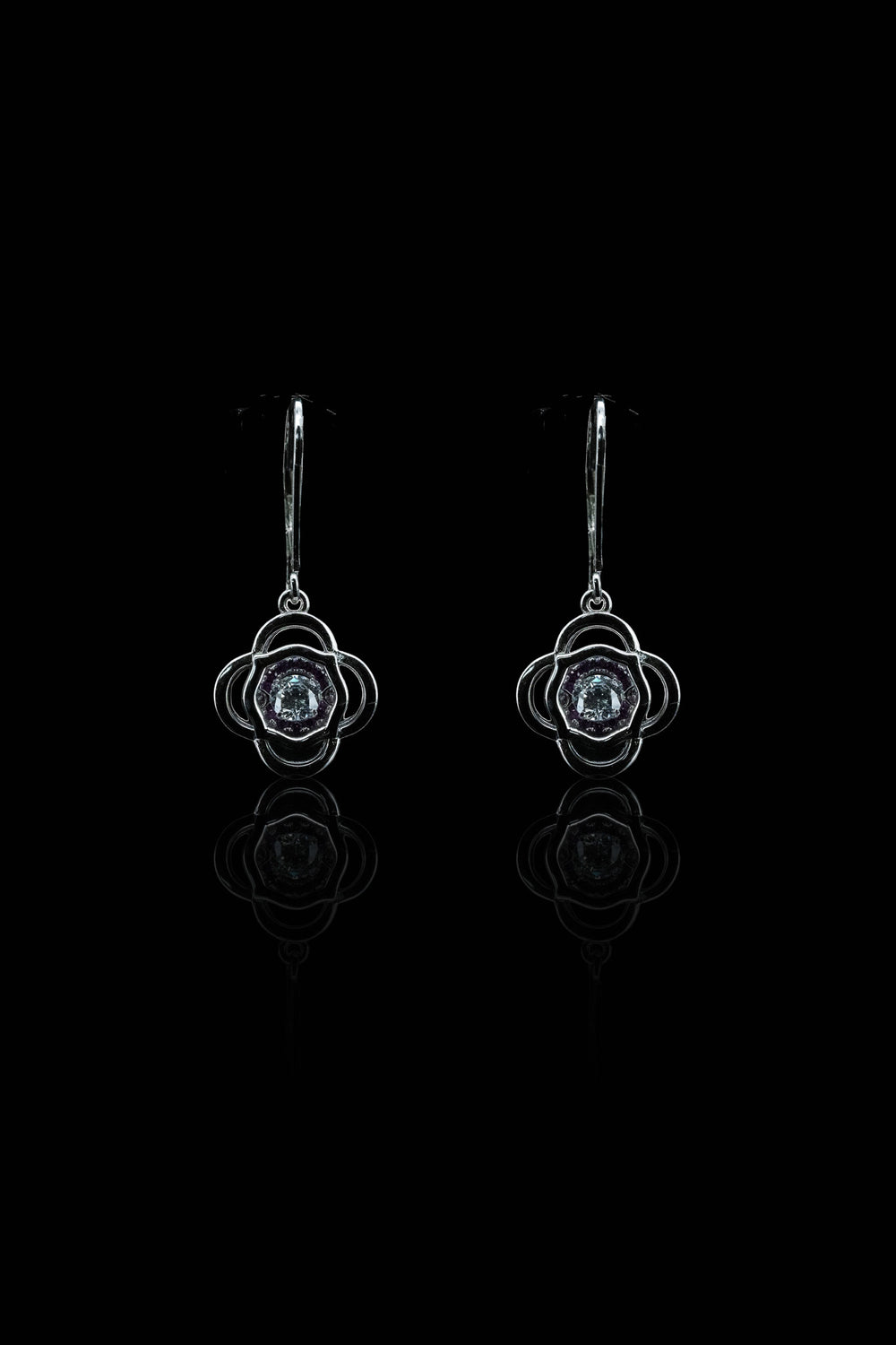 LVE030 FLOWER DANCING STONE DROP EARRINGS