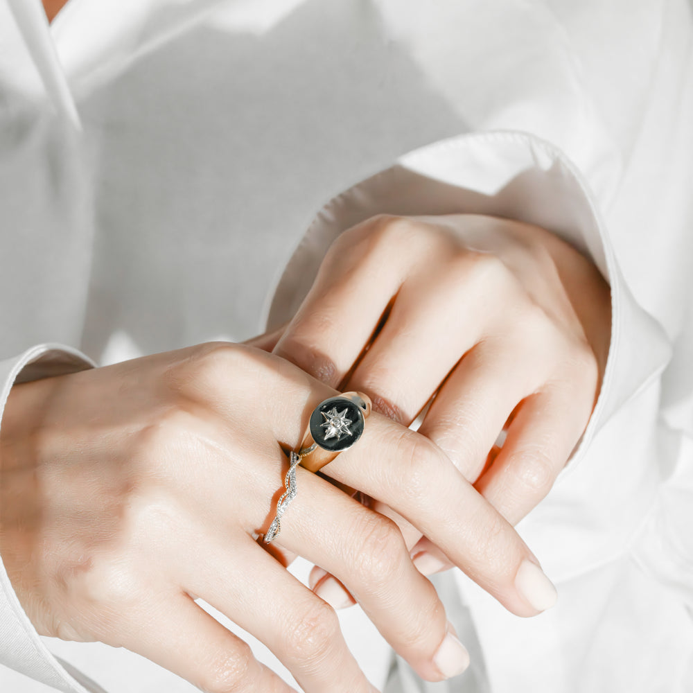 
                  
                    LVR022 STAR SIGNET RING
                  
                