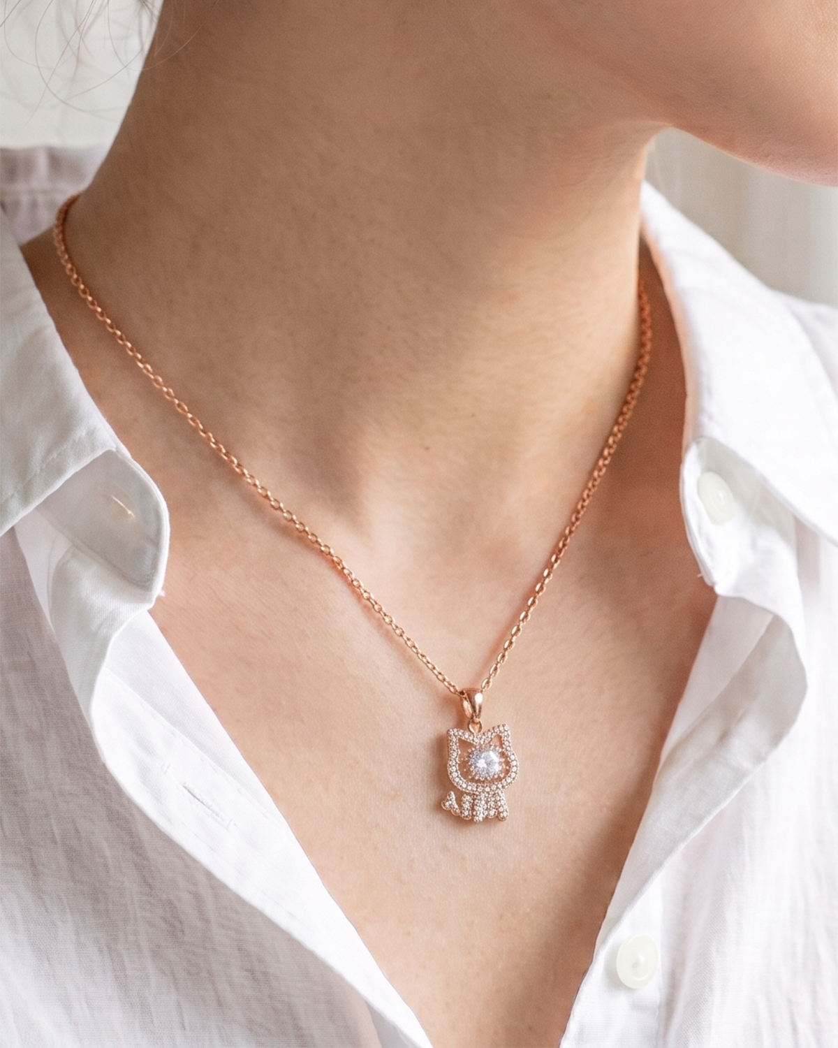 
                  
                    LVN070 AMOUR KITTEN DANCING STONE NECKLACE
                  
                