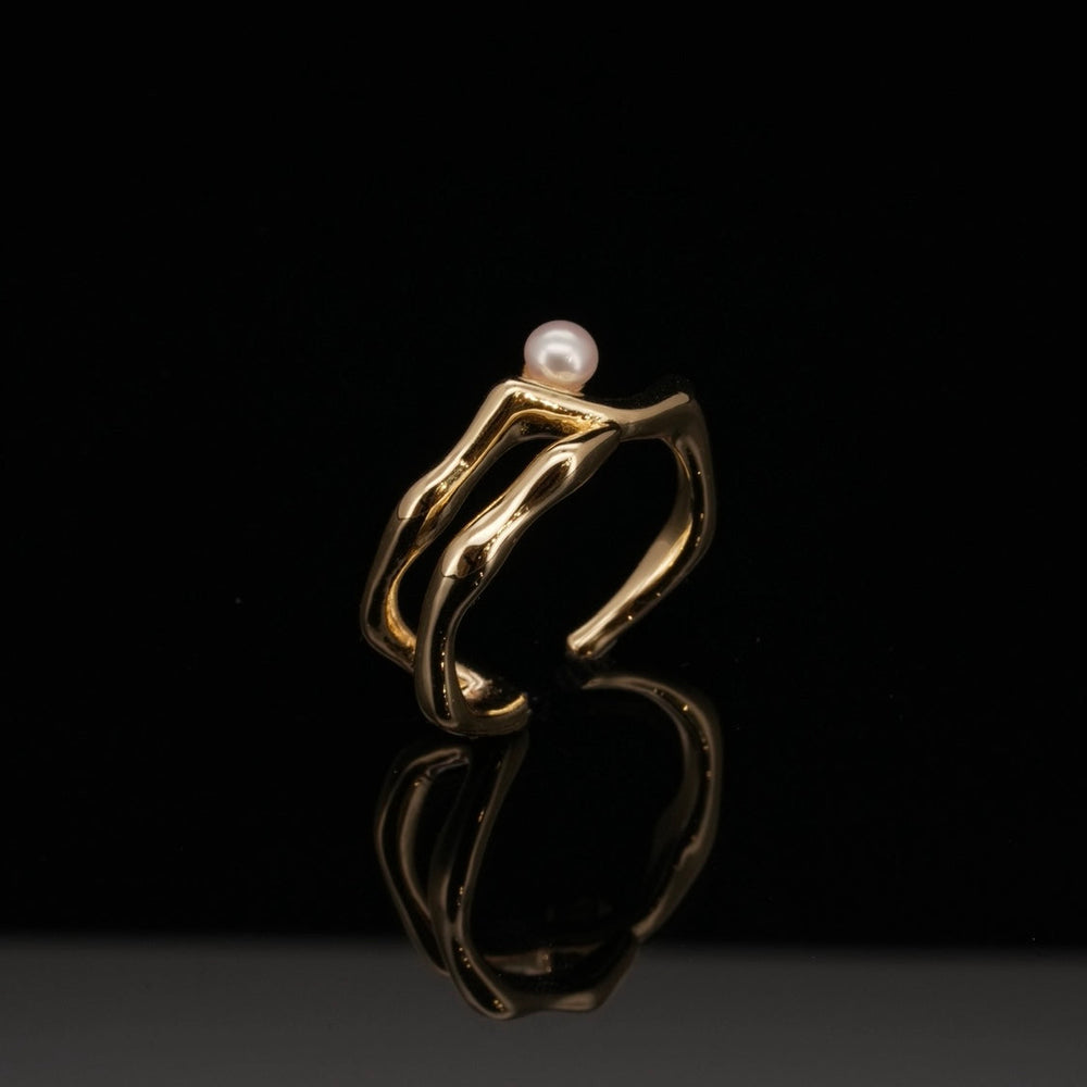 LVR044 BOMBOO PEARL RING