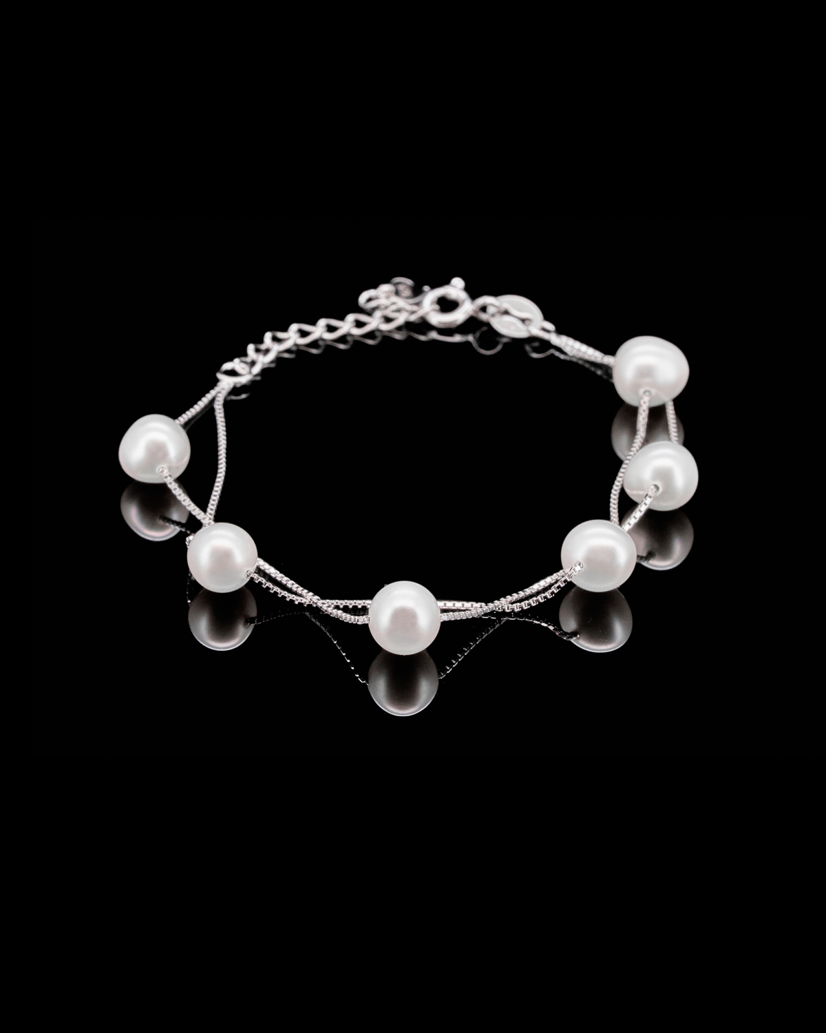 LVB028 ARIA DOUBLE-CHAIN PEARL BRACELET