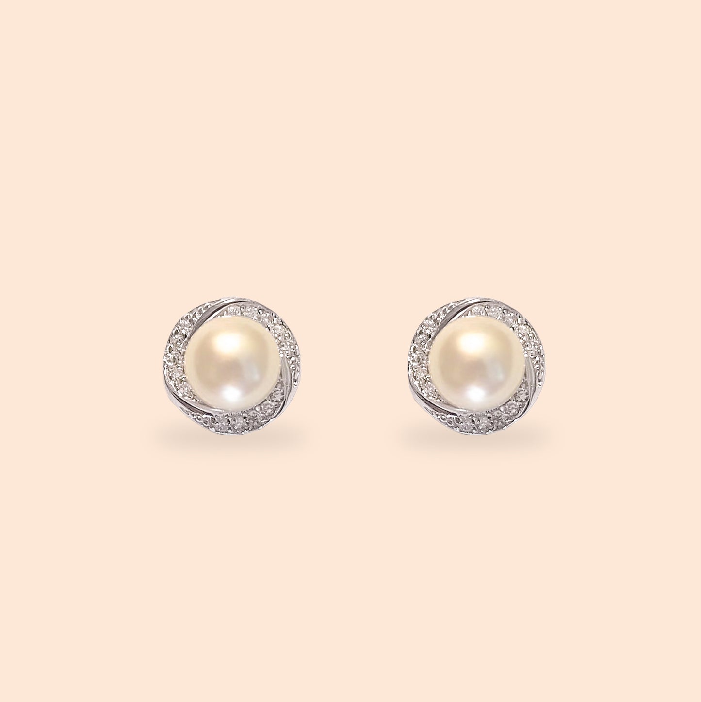 LVE002 Twist Shape Pearl Earrings