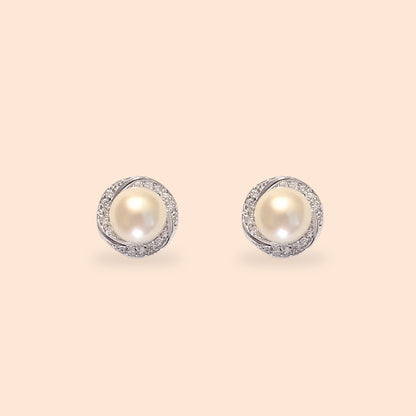 LVE002 Twist Shape Pearl Earrings