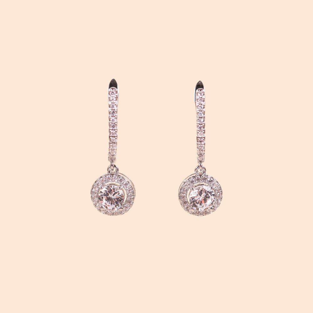 LVE004 SPARKLE HALO DROP EARRINGS