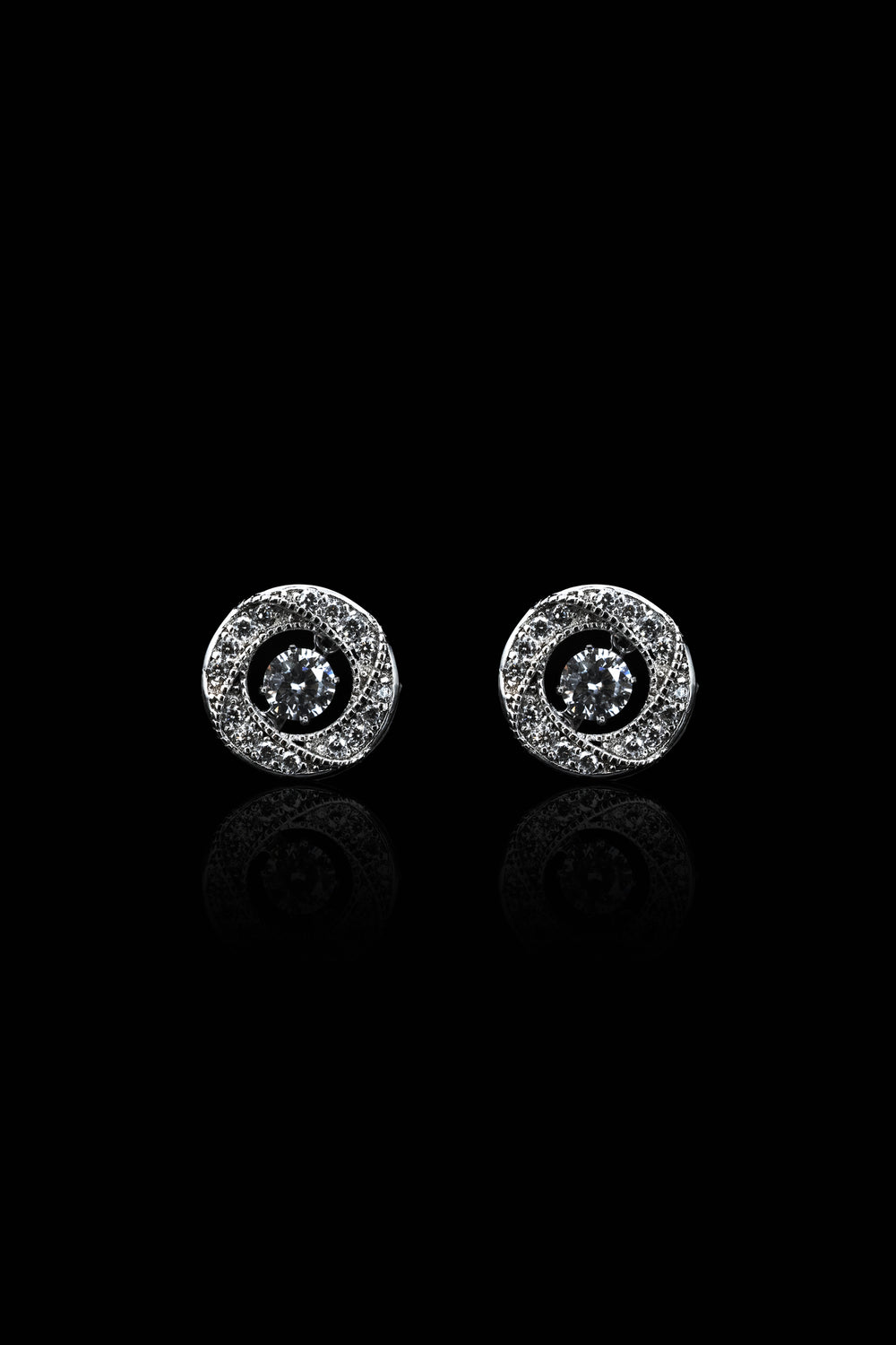 LVE011 SPARKLE DANCING STONE STUD EARRINGS