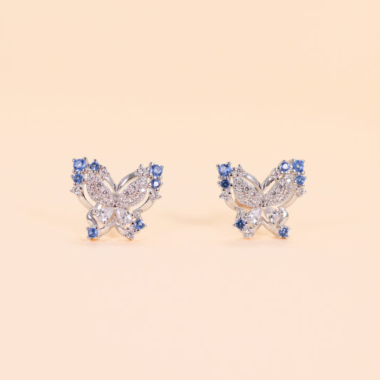 LVE021 Blue Sapphire Butterfly Earrings