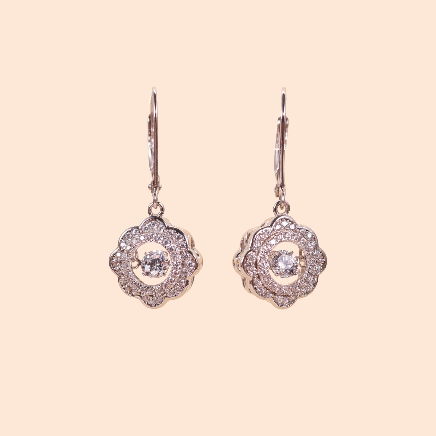 LVE029 Flower Dancing Stone Earrings