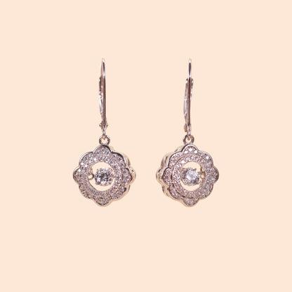 LVE029 Flower Dancing Stone Earrings