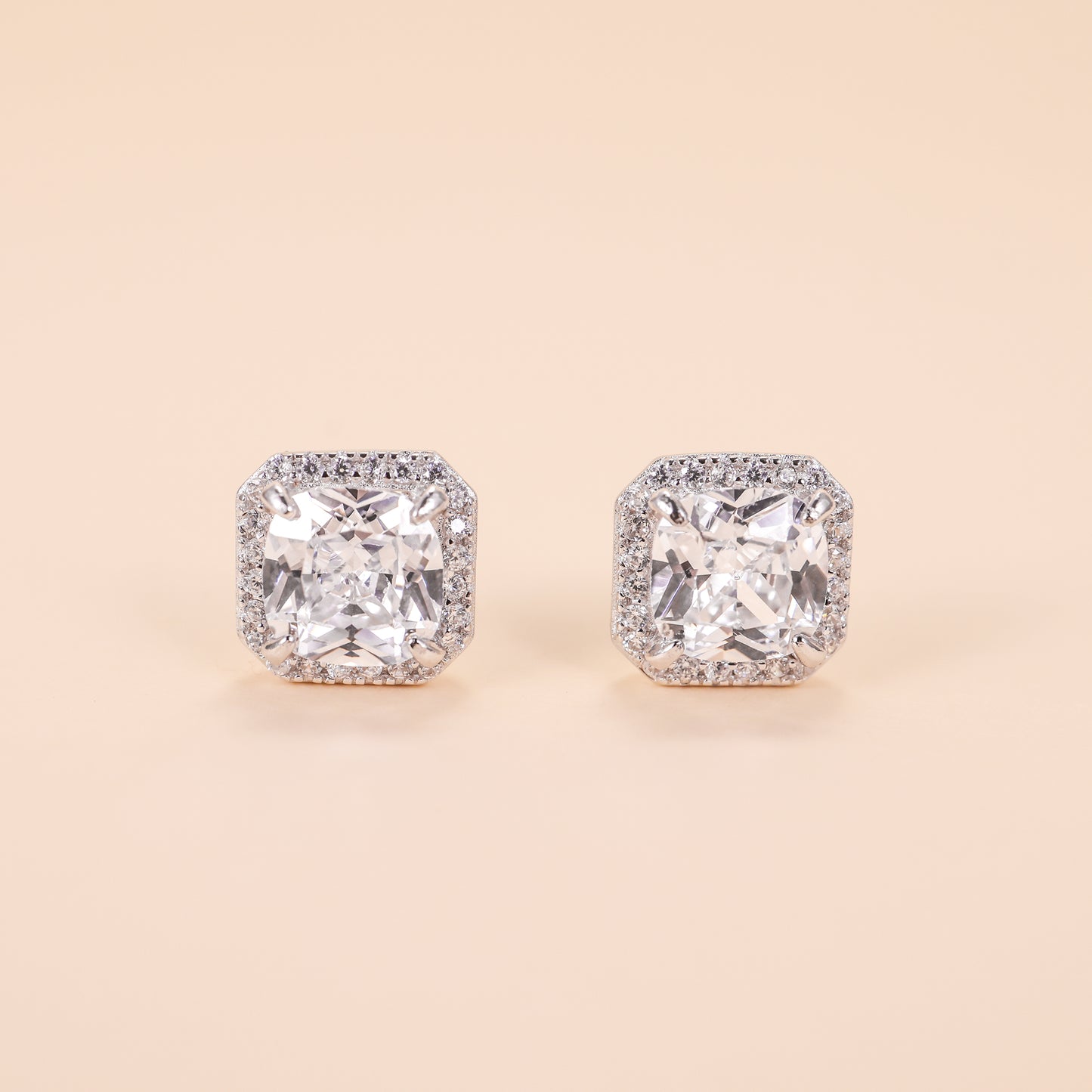 
                  
                    LVE035 SPARKLE SQUARE HALO STUD EARRINGS
                  
                