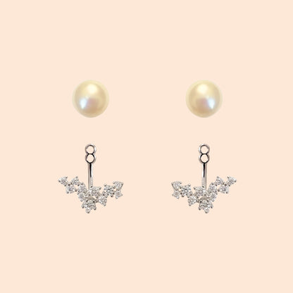 LVE039 Two-Way Flower Pearl Earring