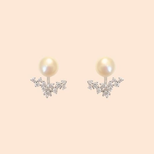 LVE039 Two-Way Flower Pearl Earring