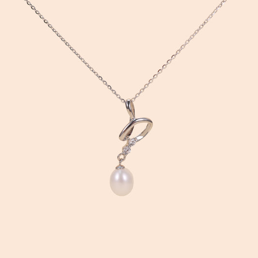 LVN034 Wave Shape Freshwater Cultured Pearl Necklace