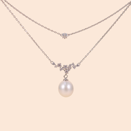 LVN036 Freshwater Cultured Pearl Duo Necklace