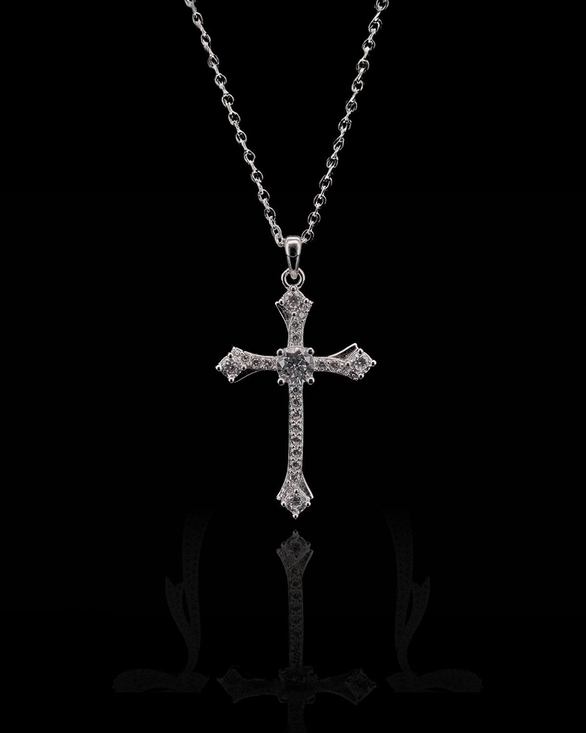 LVN083 CATHEDRAL CROSS NECKLACE
