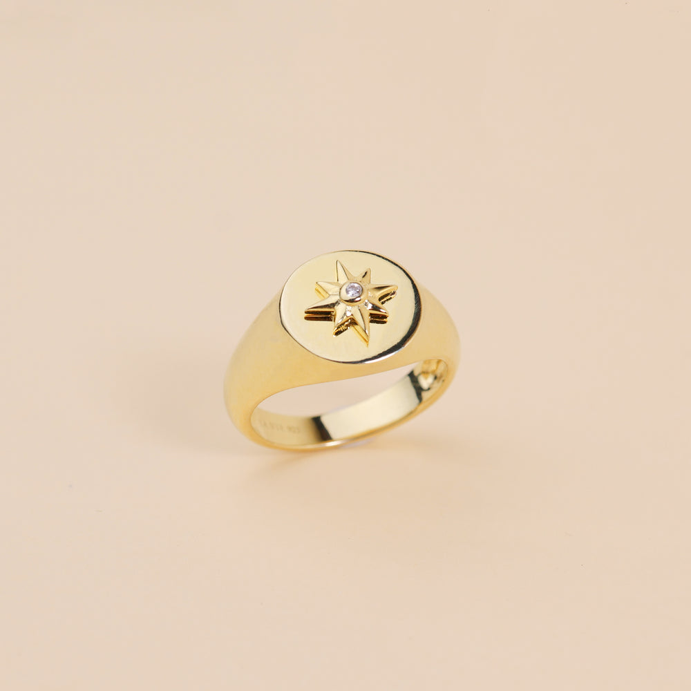 
                  
                    LVR022 STAR SIGNET RING
                  
                