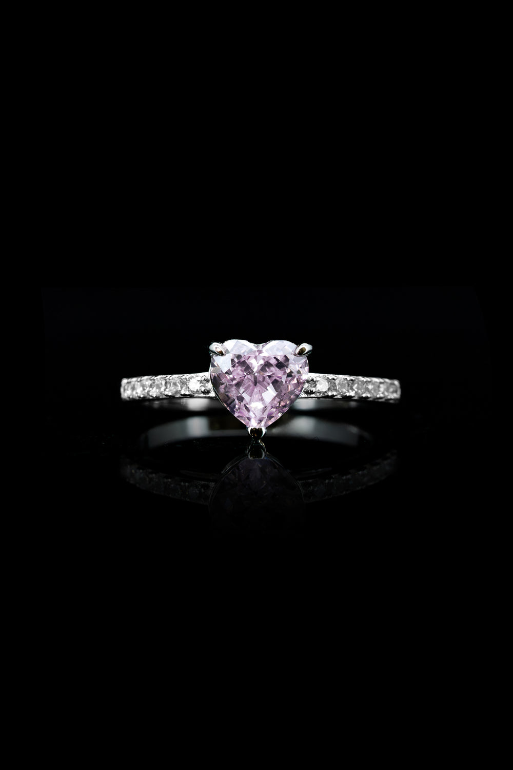 LVR063 HEART PAVÉ GEMSTONE RING