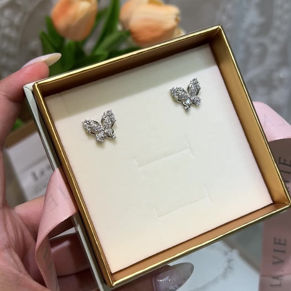 
                  
                    Load and play video in Gallery viewer, LVE021 SPARKLE BUTTERFLY EARRINGS
                  
                